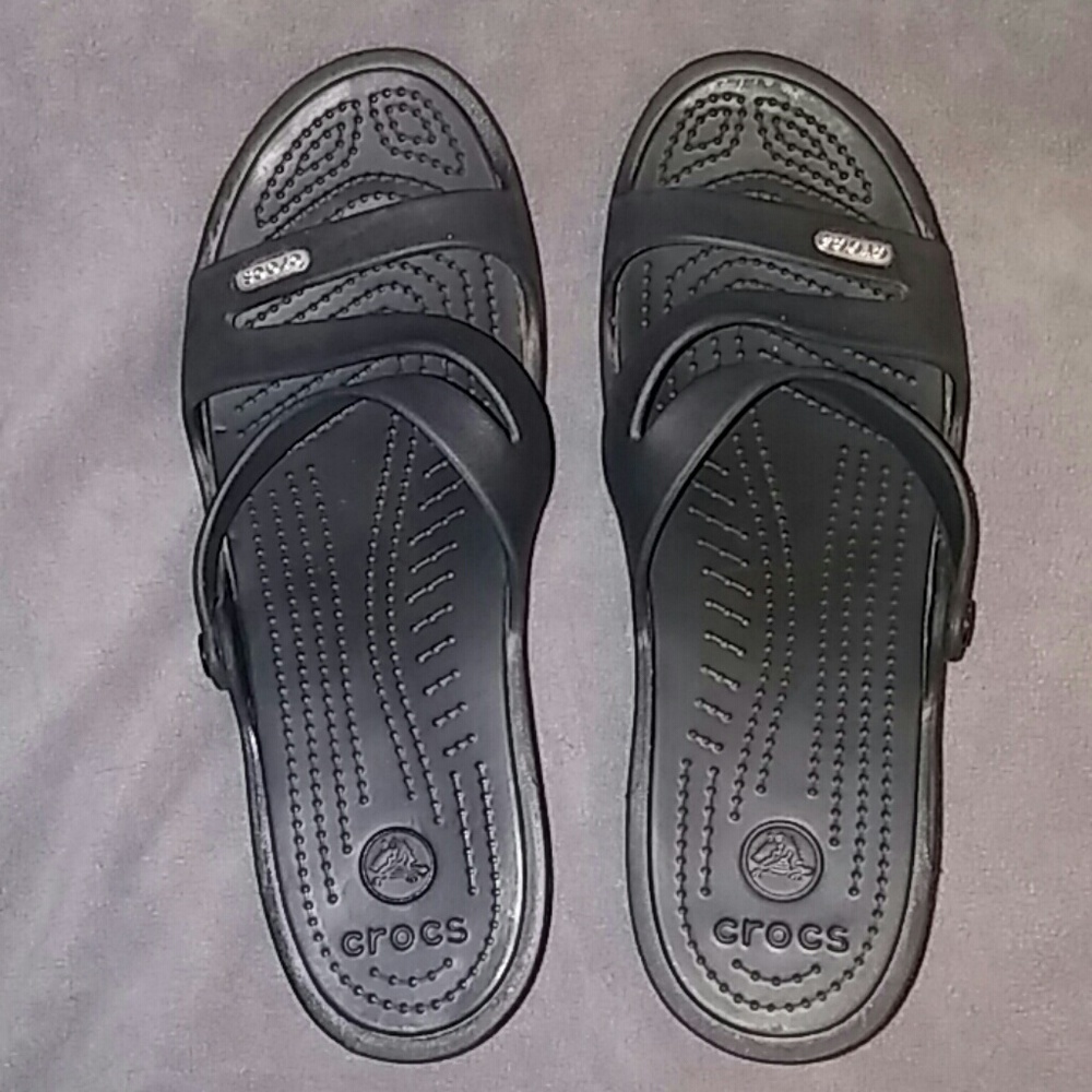 Crocs Women's Patricia Sandal Black Size 9 EUC